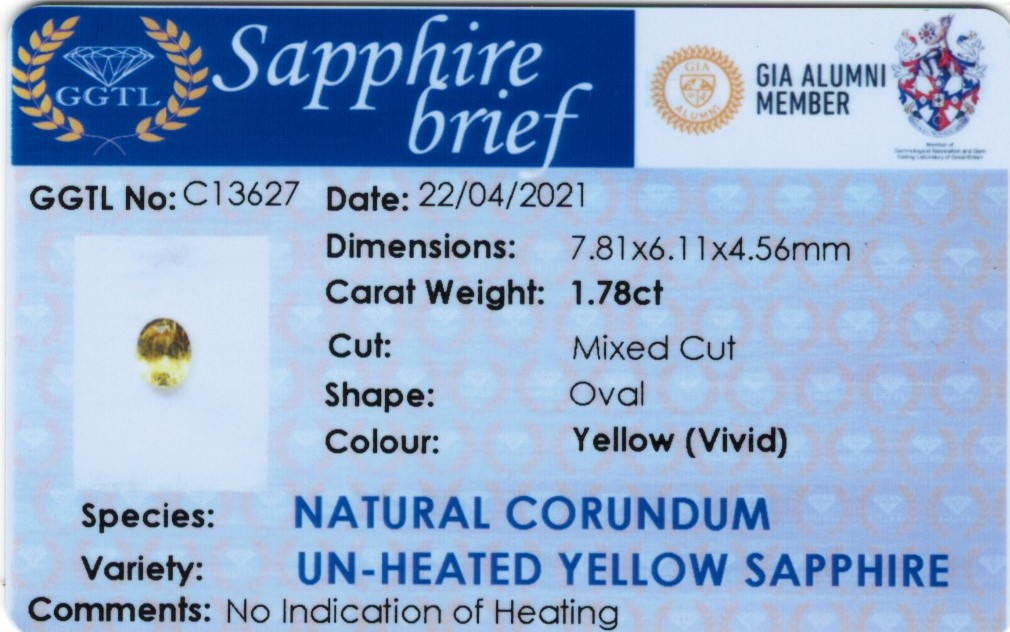 Unheated Yellow Sapphire