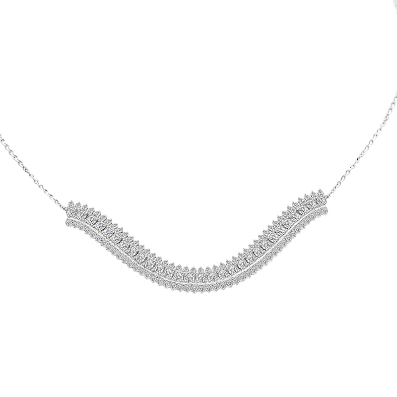 Pave Set White Gold Diamond Necklace
