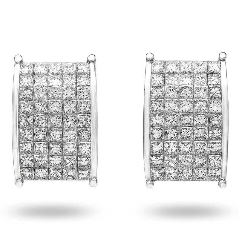 Invisible Set Diamond Earrings