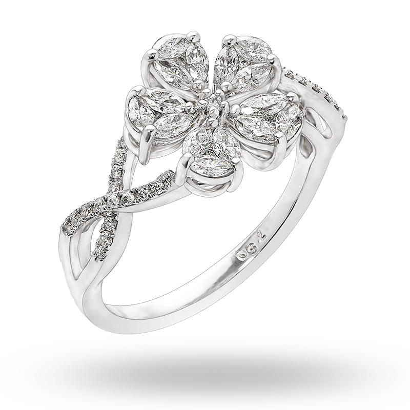 Flower Motif Diamond Ring (SOLD)