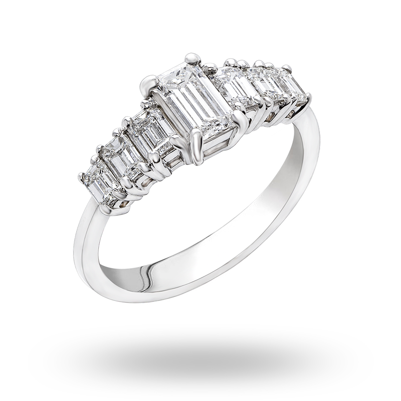 White gold Baguette Diamond Ring