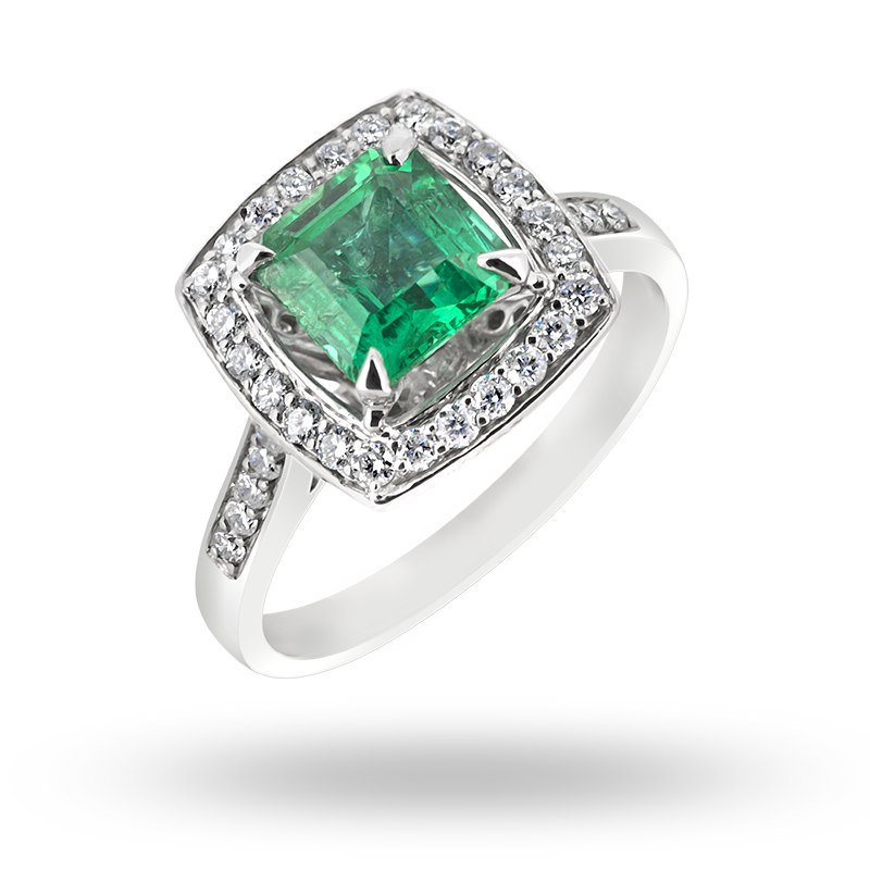 White gold Emerald Ring