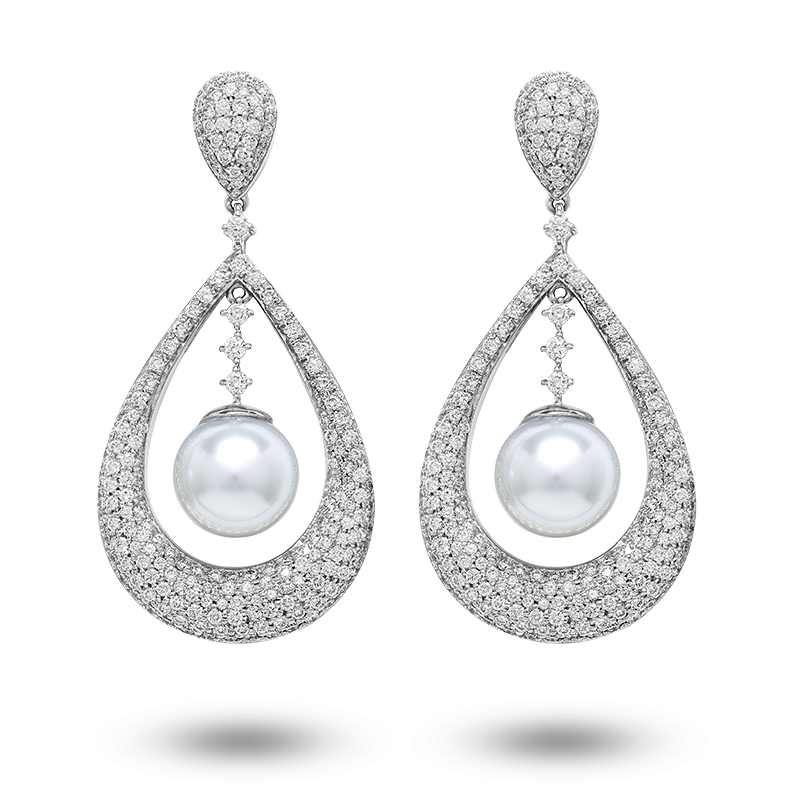 South Sea Pearl and Diamond Earrings (SOLD)