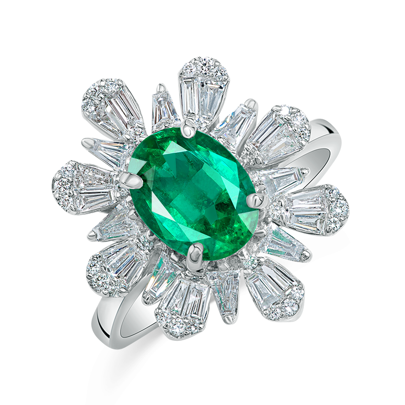 Illusion set Emerald and Diamond Ring (SOLD)