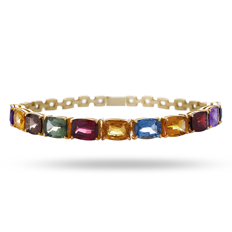 Fancy Coloured Semi Precious Gemstone Bracelet