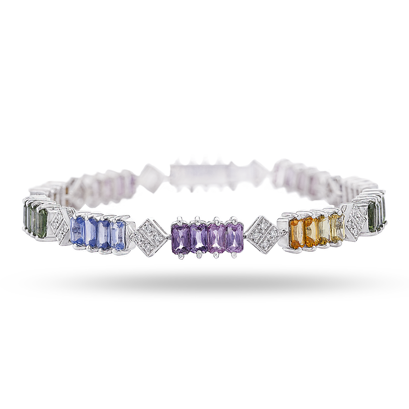 Fancy Coloured Sapphire Bracelet