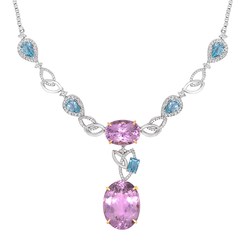 Kunzite and Aquamarine Necklace