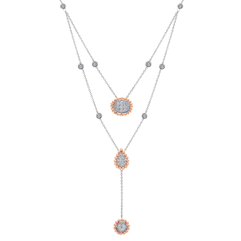 White and Rose Gold Diamond Necklace