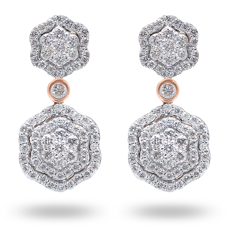 Pave set Diamond Earrings (SOLD)