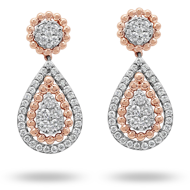 Rose Gold Diamond Earrings (SOLD)