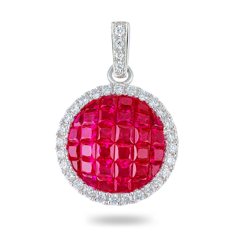 Invisible Set Ruby Pendant