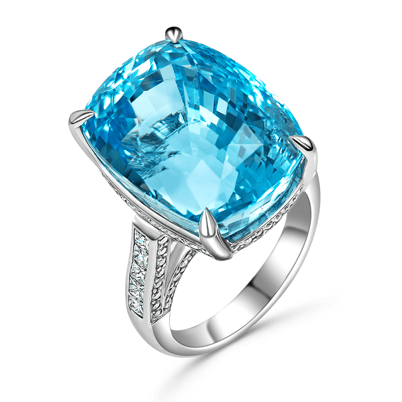 White Gold Aquamarine Ring