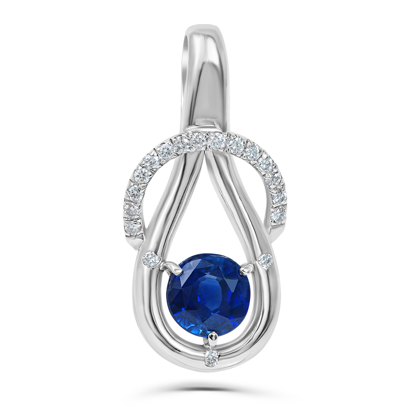 White Gold Blue Sapphire Pendant