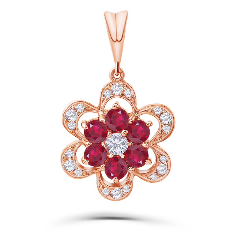 Rose Gold Ruby Pendant