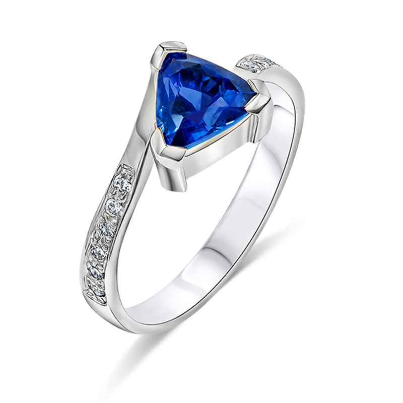 White Gold Blue Sapphire Ring