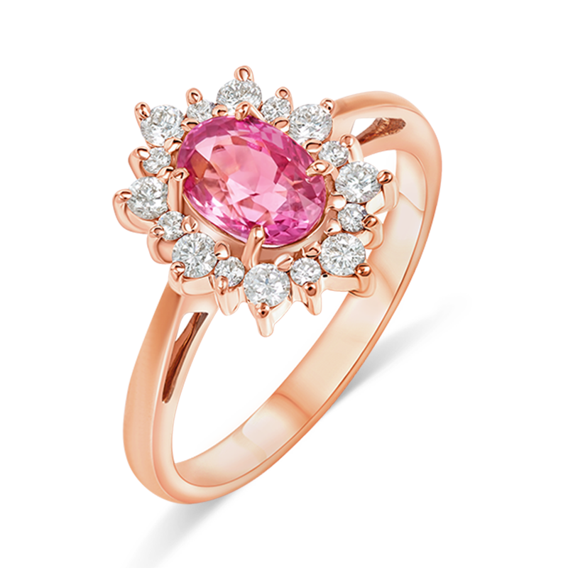 Rose Gold Padparadscha Ring