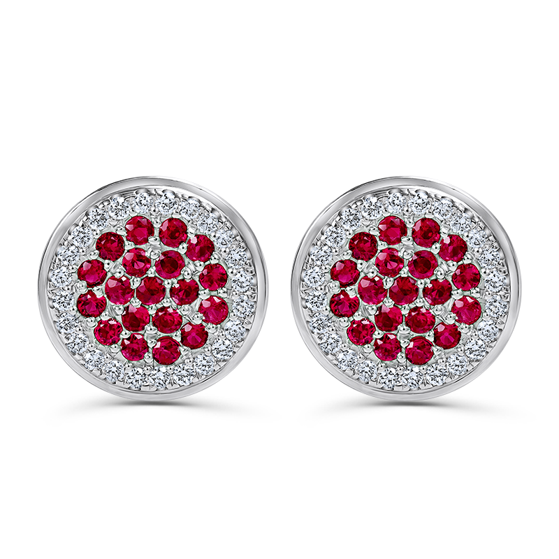 White Gold Ruby Earring