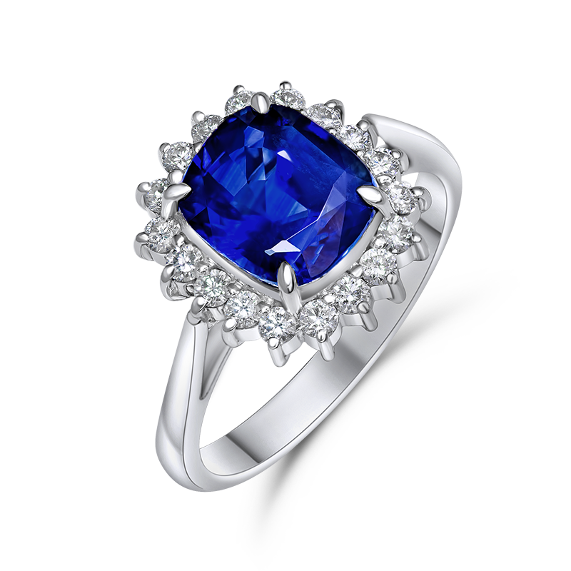 White Gold Blue Sapphire Ring