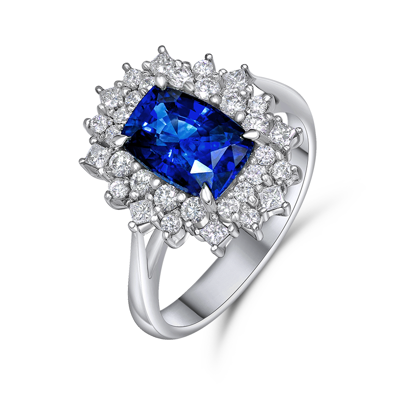 White Gold Blue Sapphire Ring