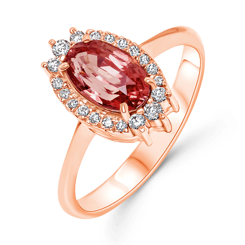 Rose Gold Padparadscha Ring