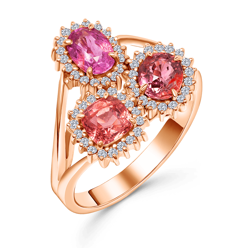 Padparadscha Trio Ring