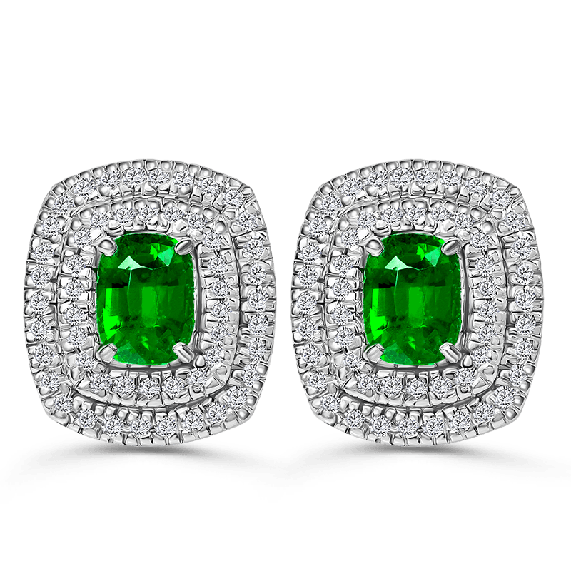 White Gold Tsavorite Earrings