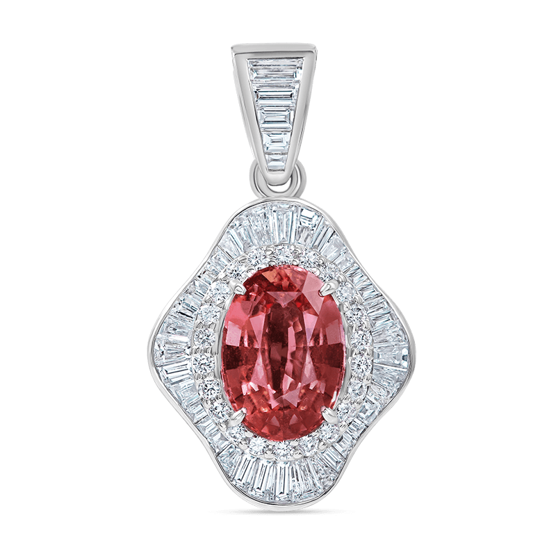 White Gold Padparadscha Ballerina Pendant