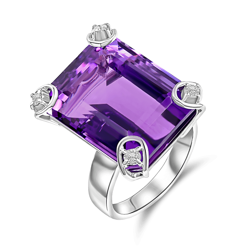 Amethyst White Gold Cocktail Ring