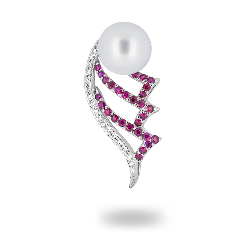 South Sea Pearl and Ruby Pendant