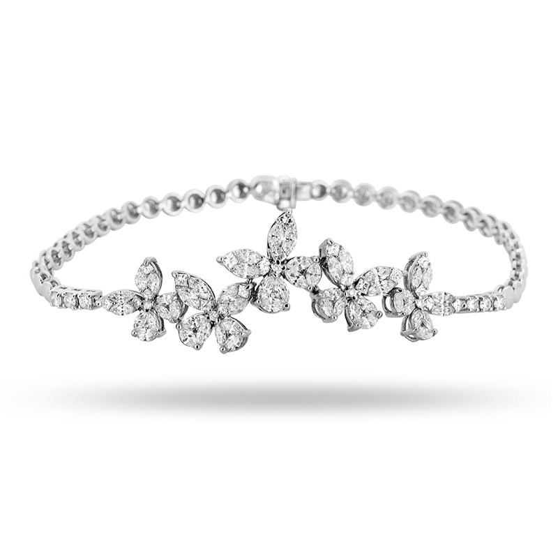 Illusion set white gold Diamond Bracelet