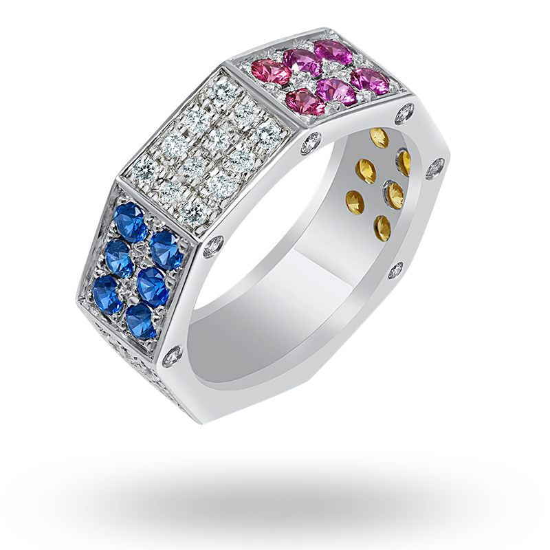 Multi Coloured Sapphire Ring