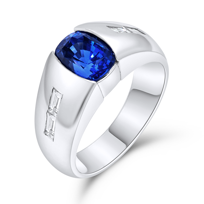 White Gold Blue Sapphire Ring
